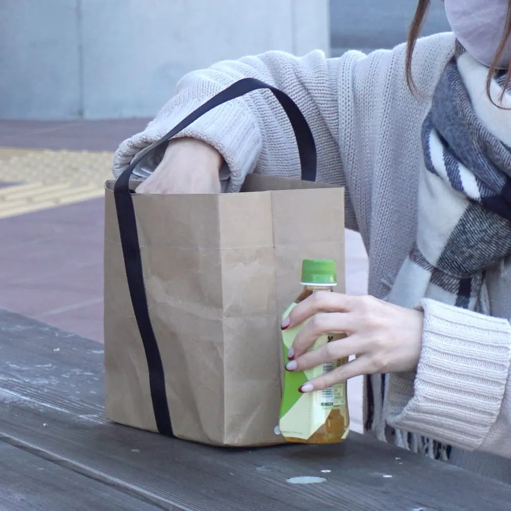 SIWA Folding Square Bag - Brown