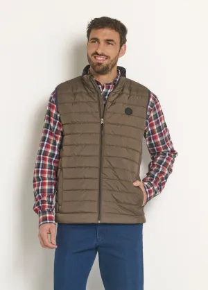 Sleeveless water-repellent quilted jacket
