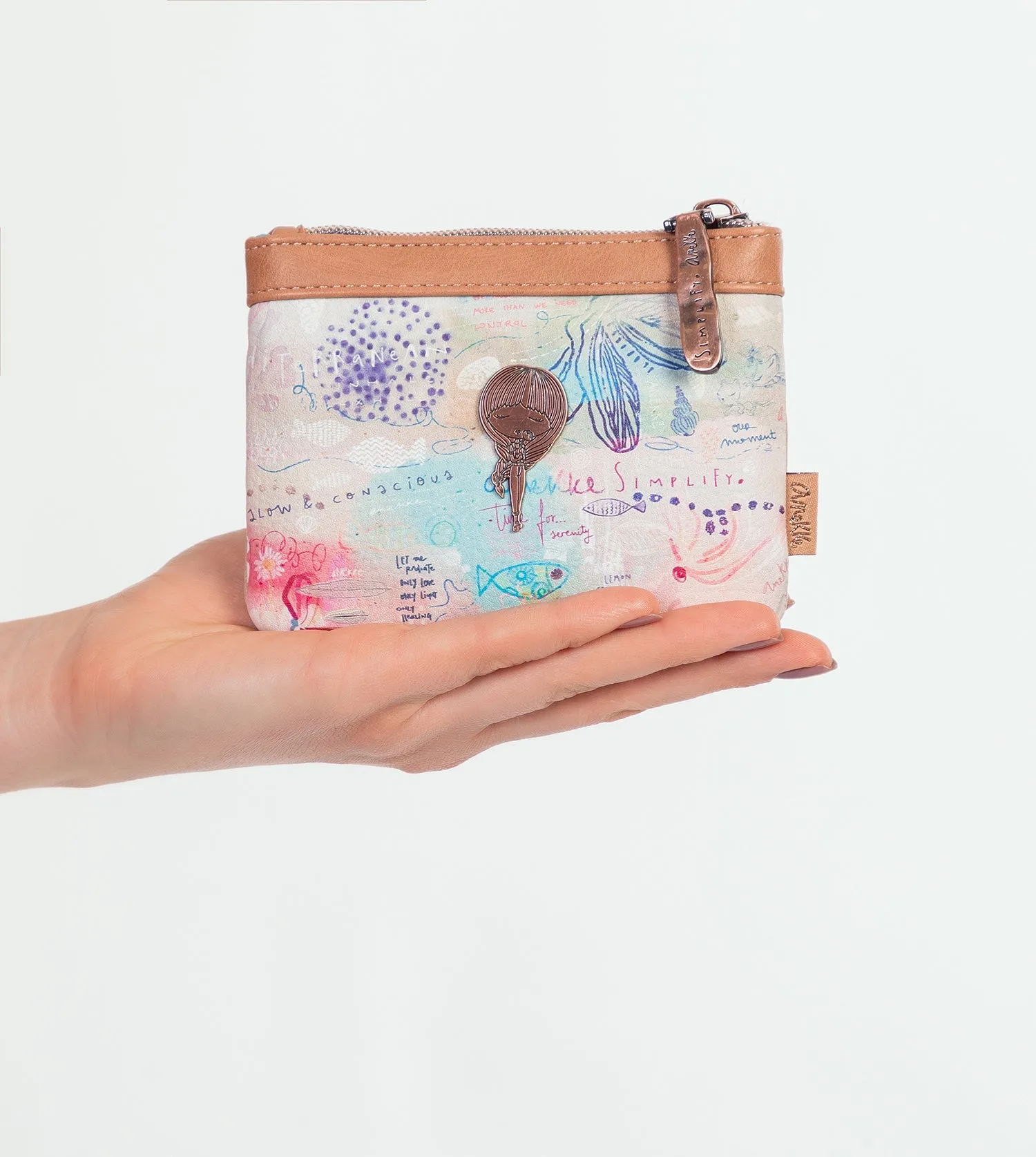 Slow Life Double zipper coin purse
