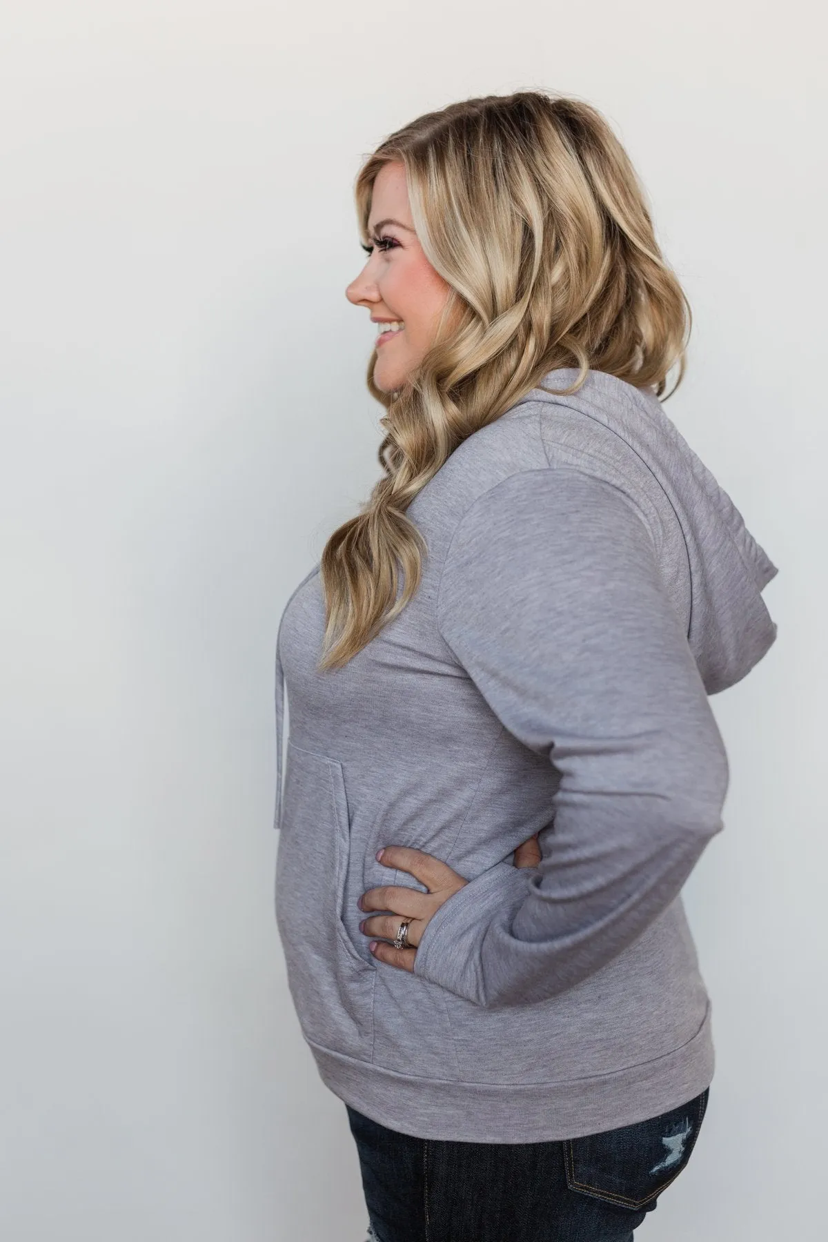 Solid Bliss Quarter Zip Hoodie- Lavender