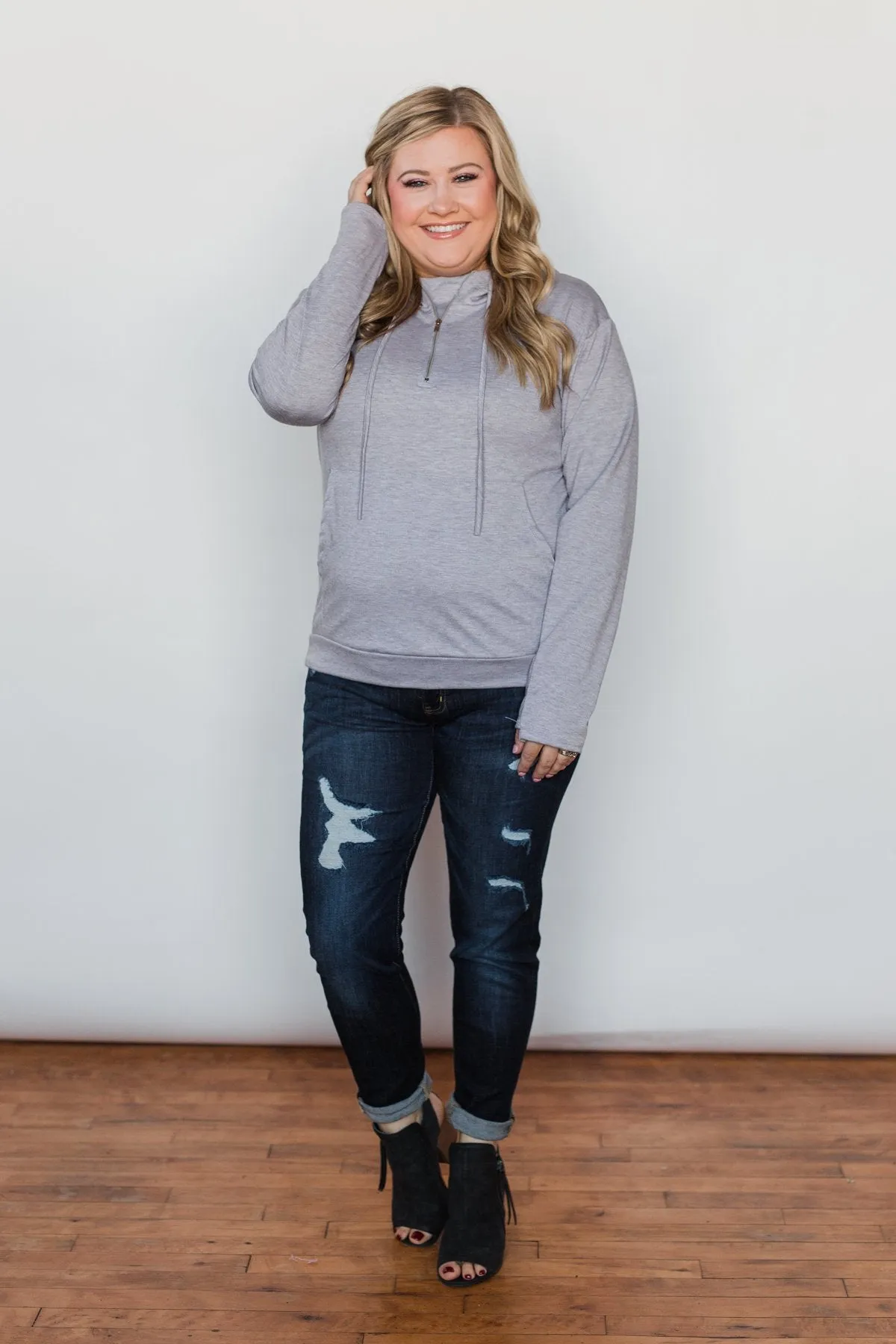 Solid Bliss Quarter Zip Hoodie- Lavender