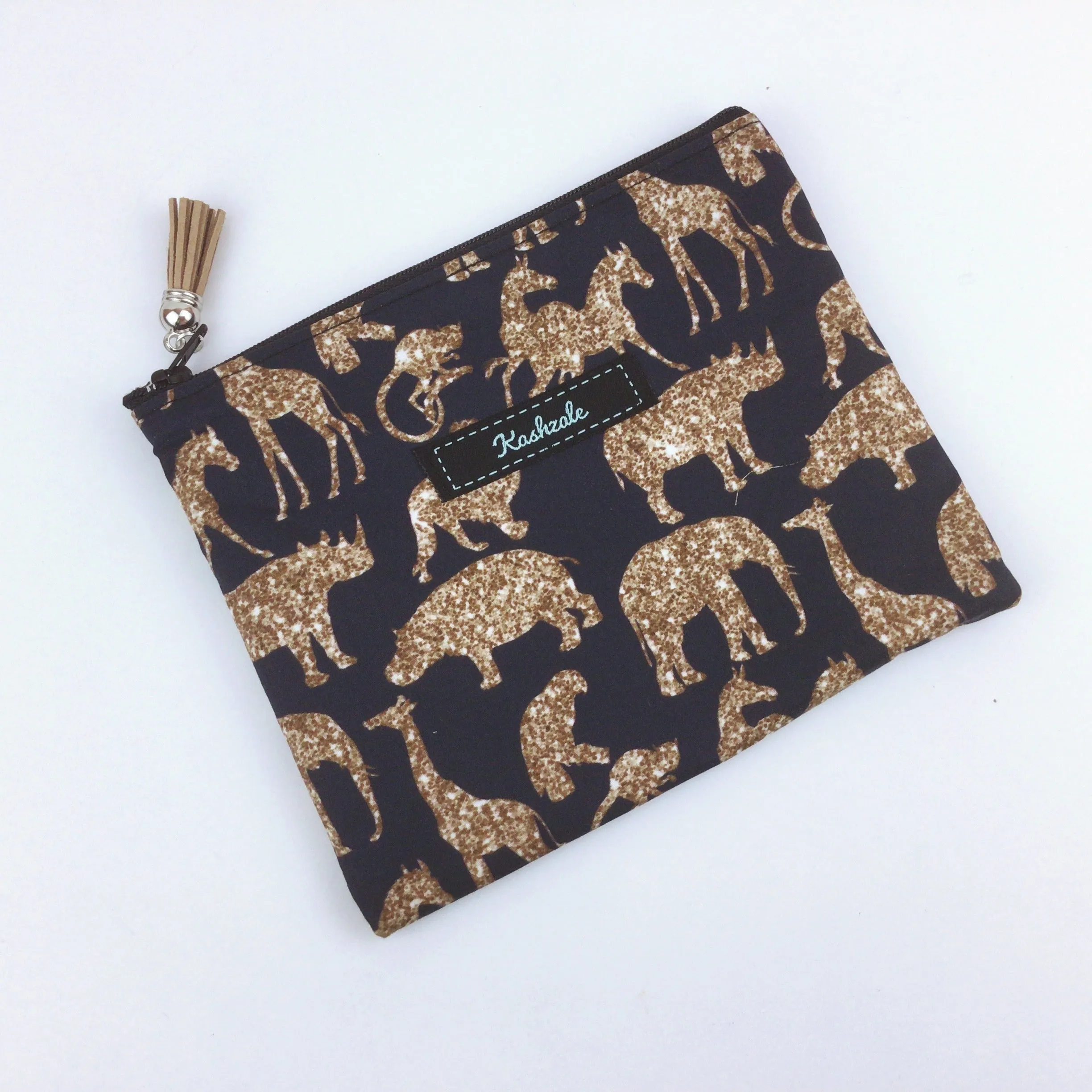 Sparkle Safari Small Clutch, Small makeup bag.