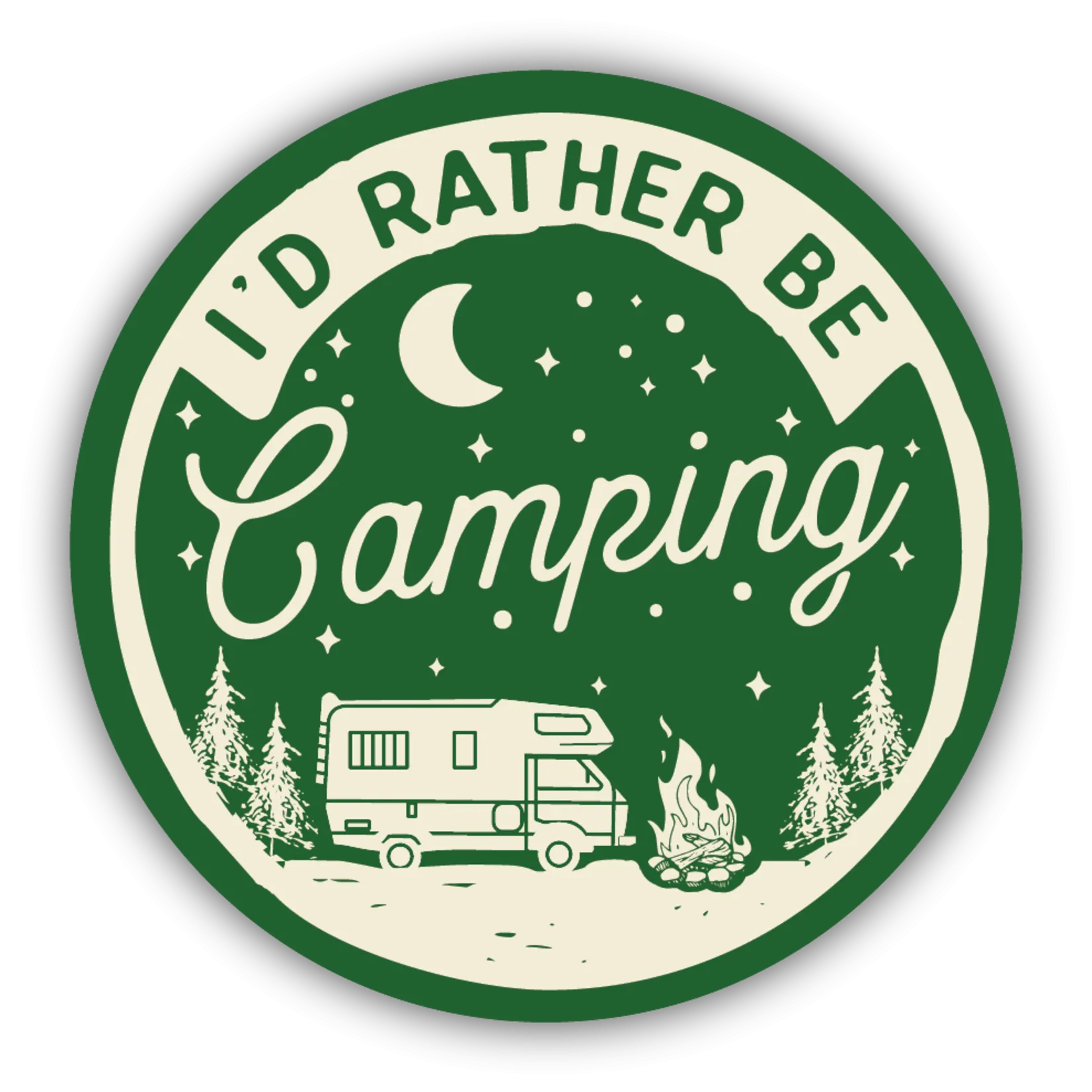 Stickers Northwest - I'd Rather be Camping - Green