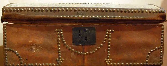 STOLEN 6/21/24 Vintage Studded Document Box with Initials R&S