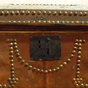 STOLEN 6/21/24 Vintage Studded Document Box with Initials R&S