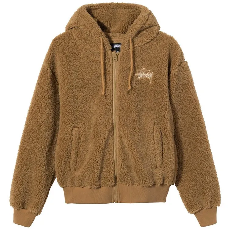 Stussy Sherpa Zip Hoody Brown