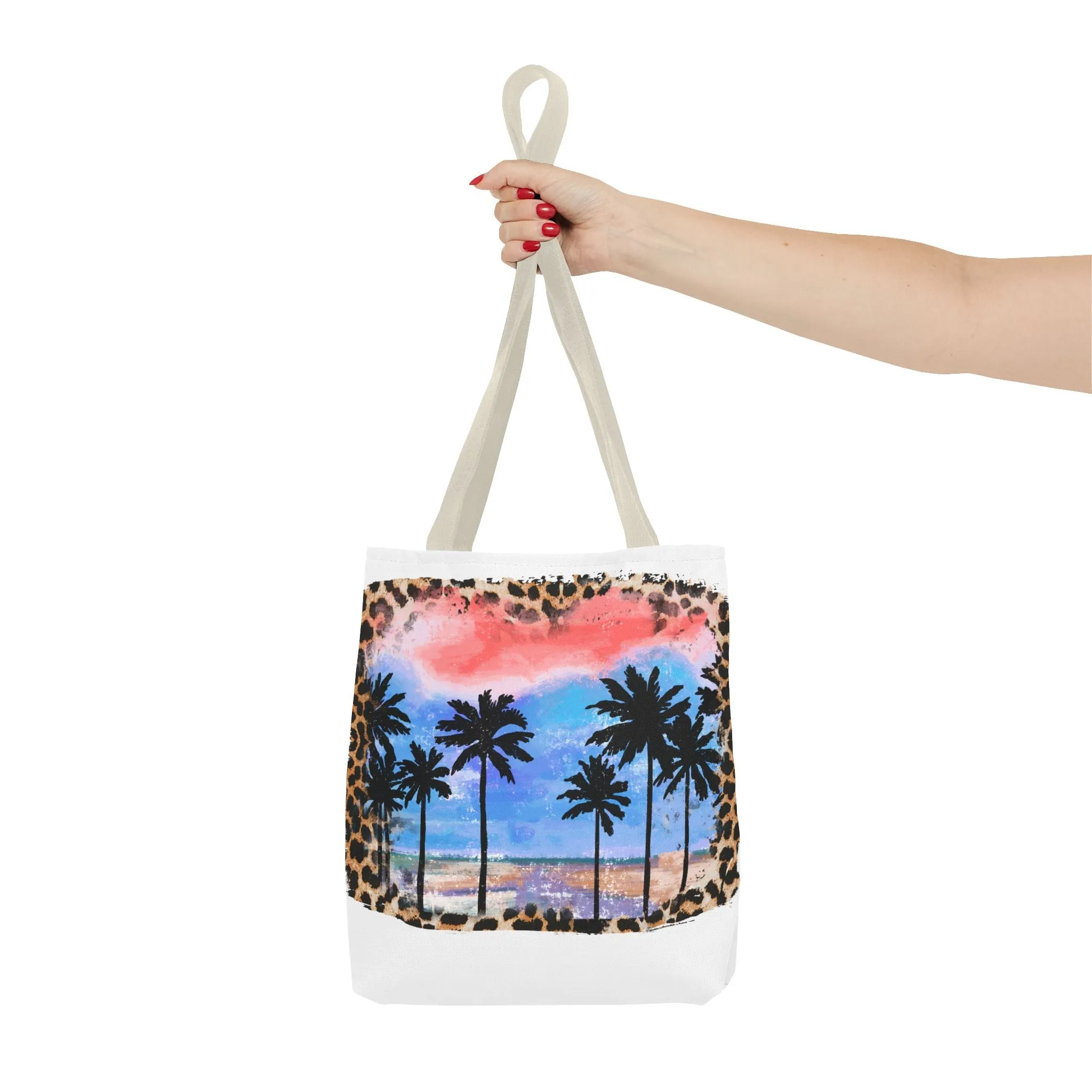 Summer with Leopard Background Tote Bag