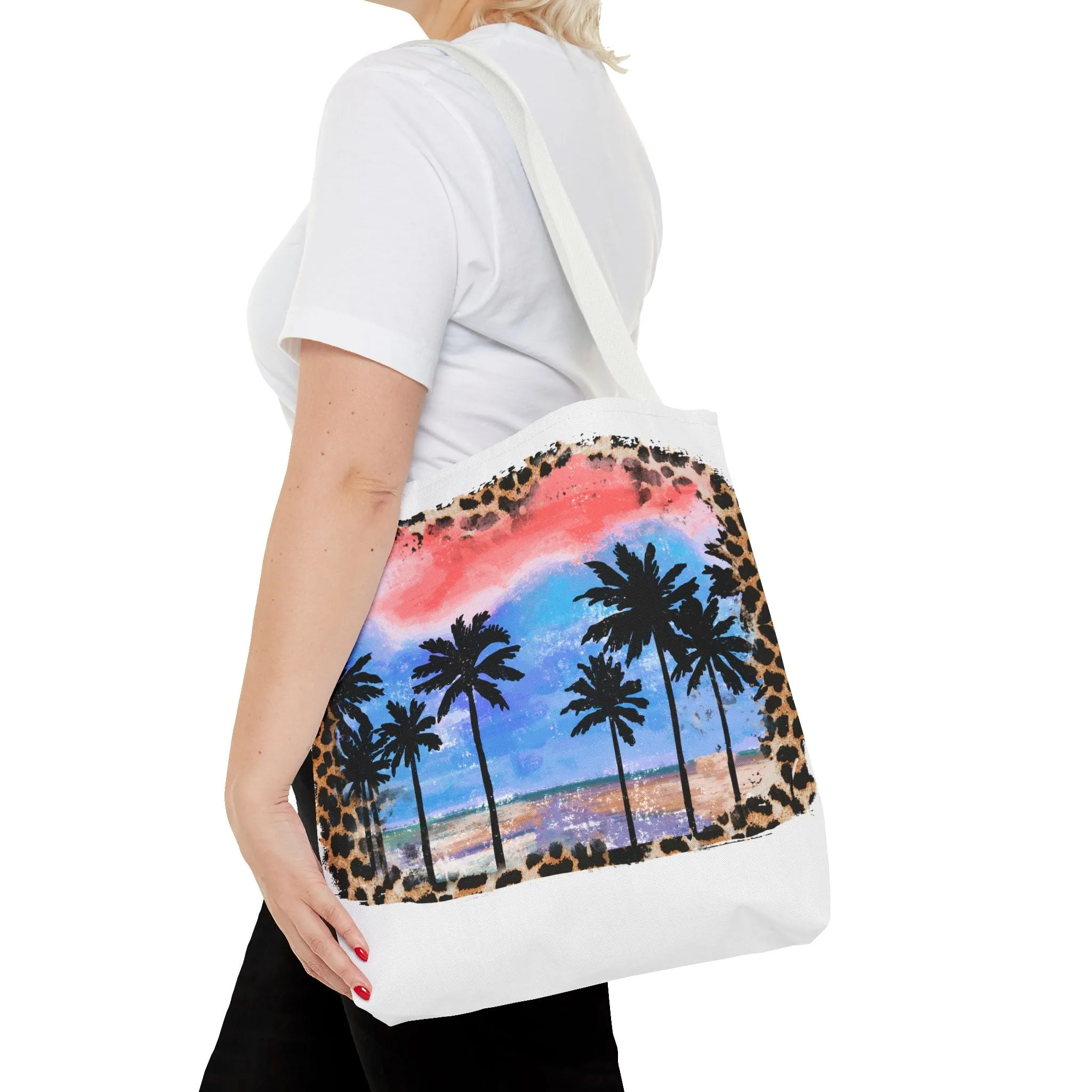 Summer with Leopard Background Tote Bag