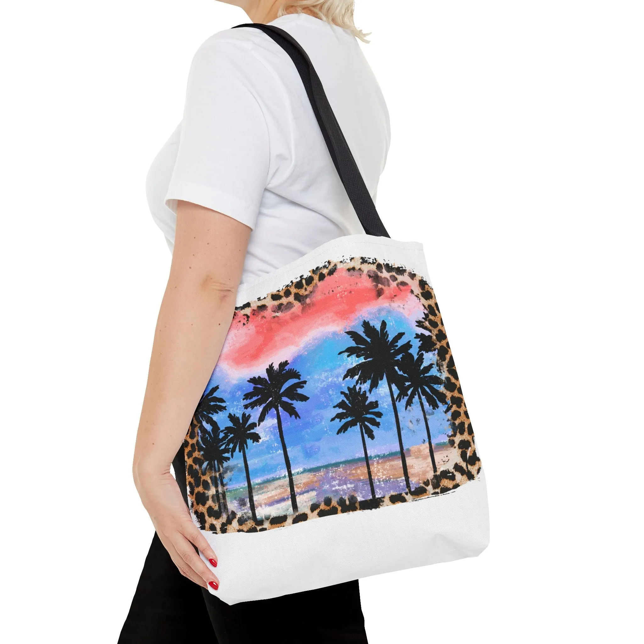 Summer with Leopard Background Tote Bag
