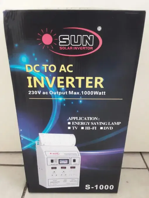 Sun Solar DC to AC power inverter S-1000 (1000 watts) – Includes 1 X 100ah battery