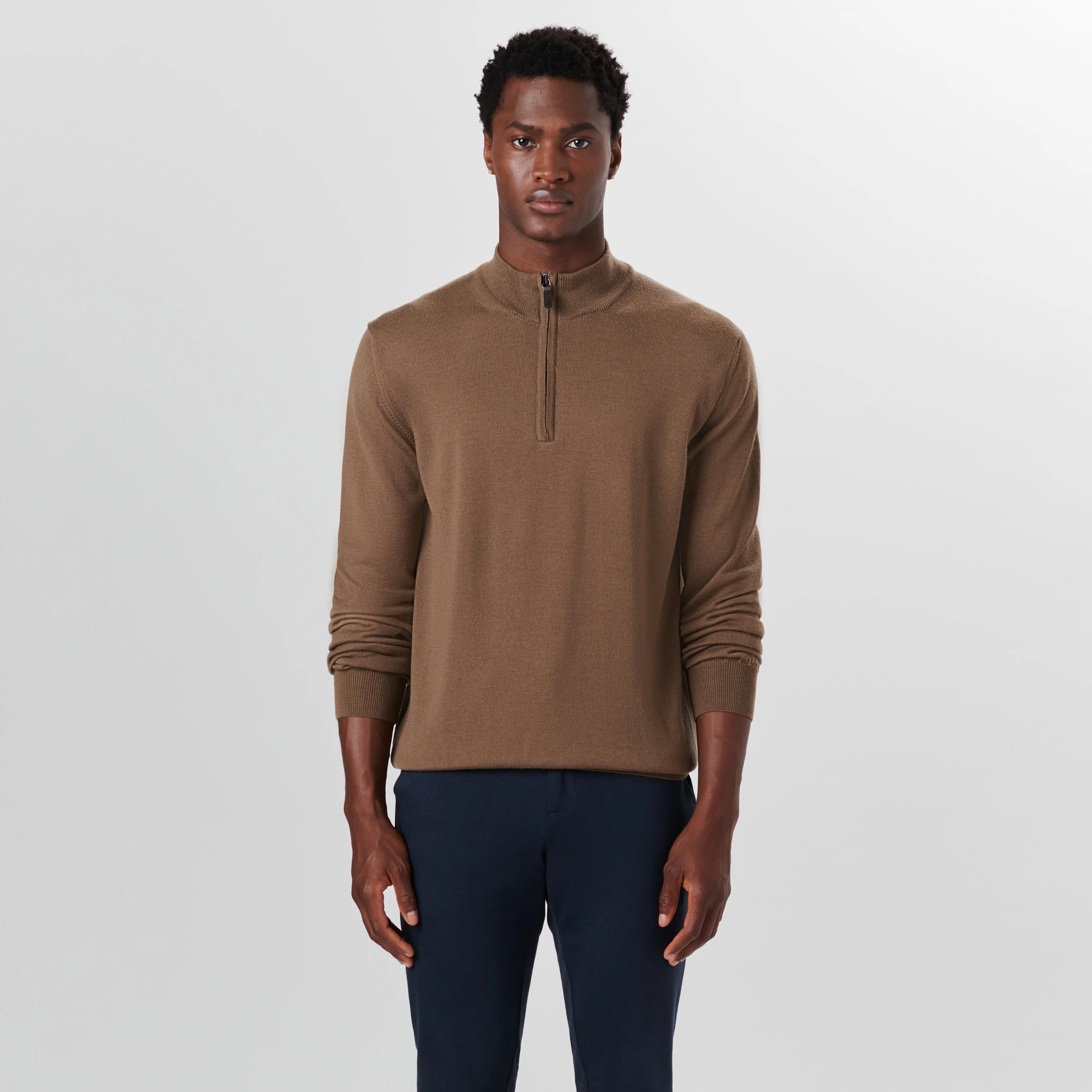 Super Merino Solid Quarter Zip Sweater