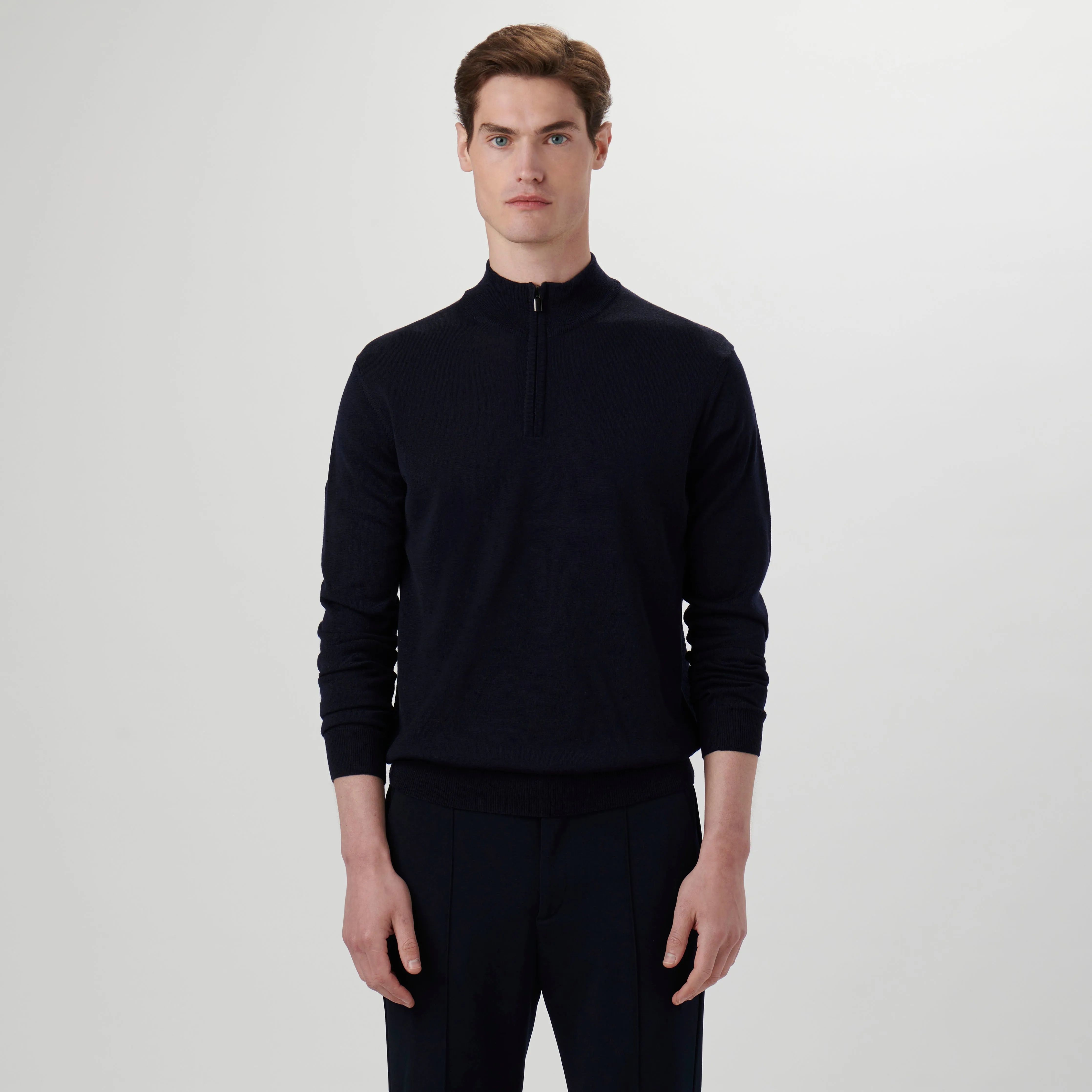 Super Merino Solid Quarter Zip Sweater