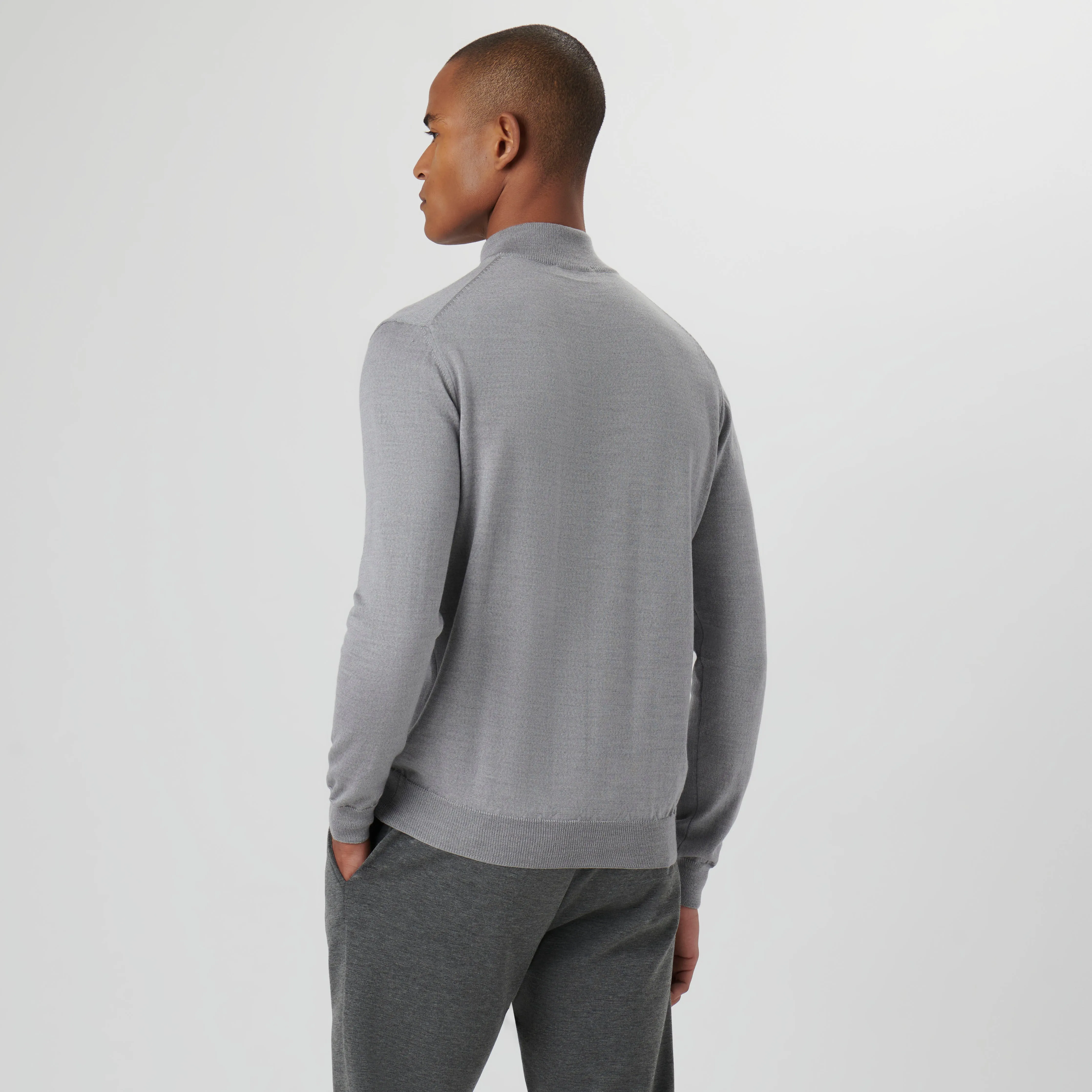 Super Merino Solid Quarter Zip Sweater