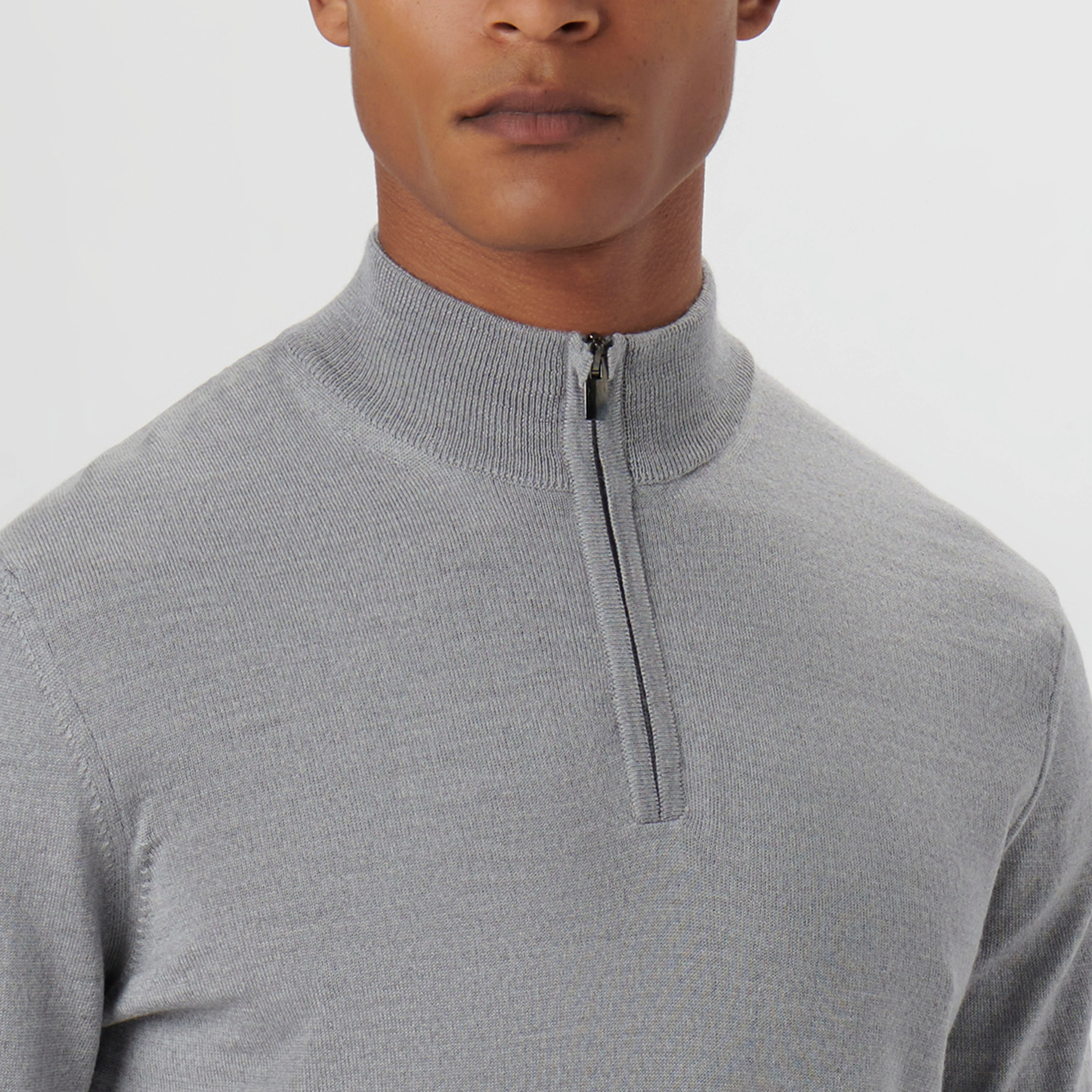 Super Merino Solid Quarter Zip Sweater