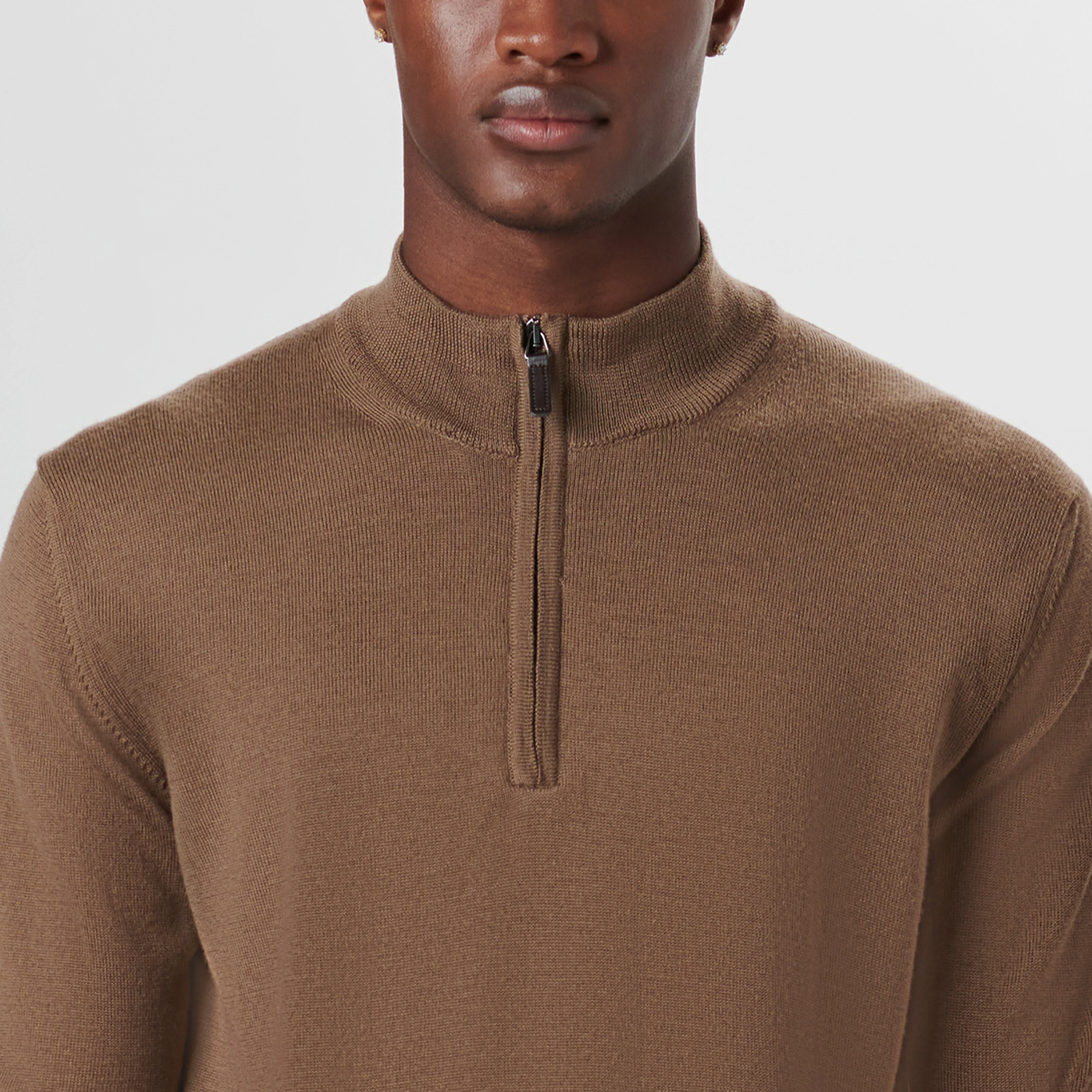 Super Merino Solid Quarter Zip Sweater