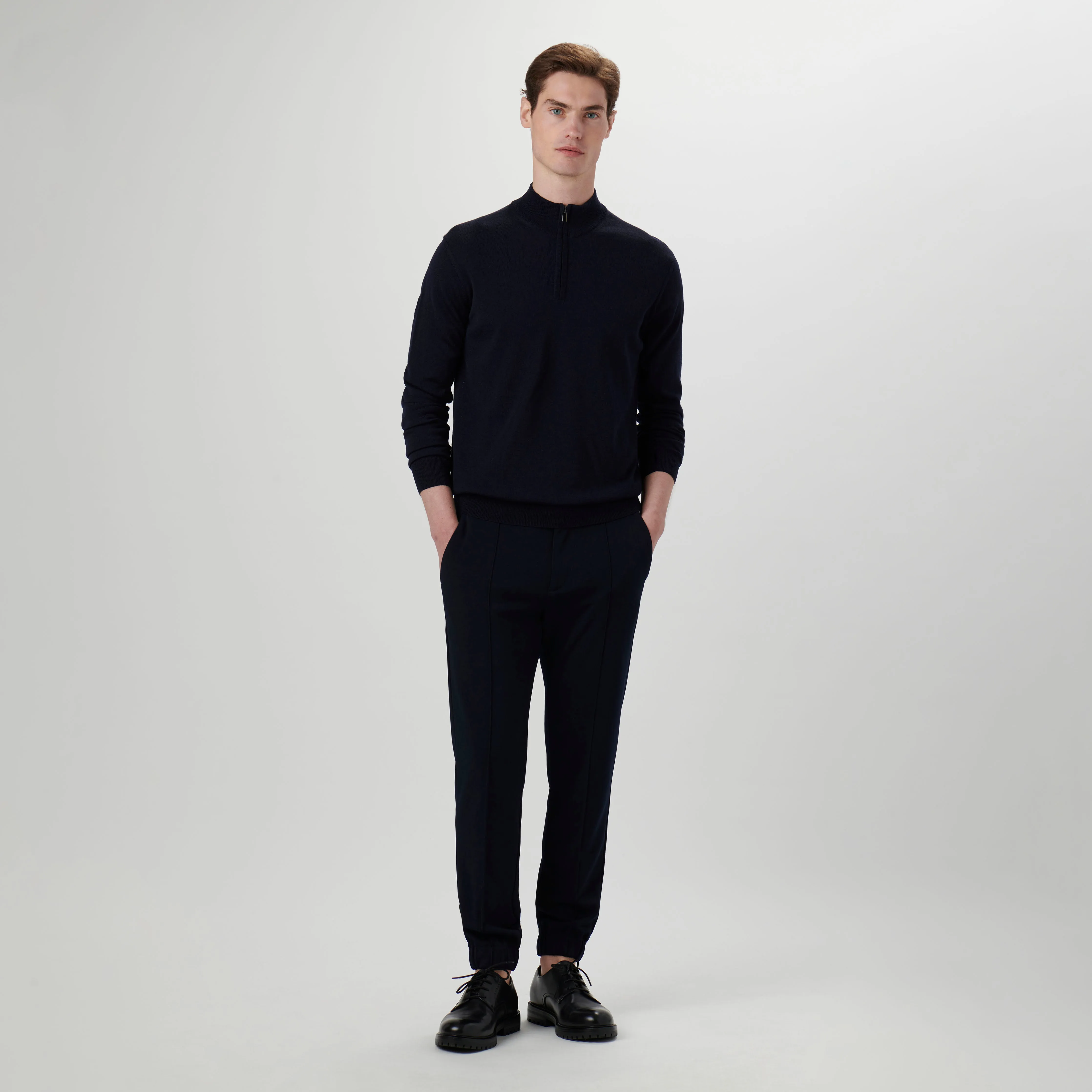 Super Merino Solid Quarter Zip Sweater