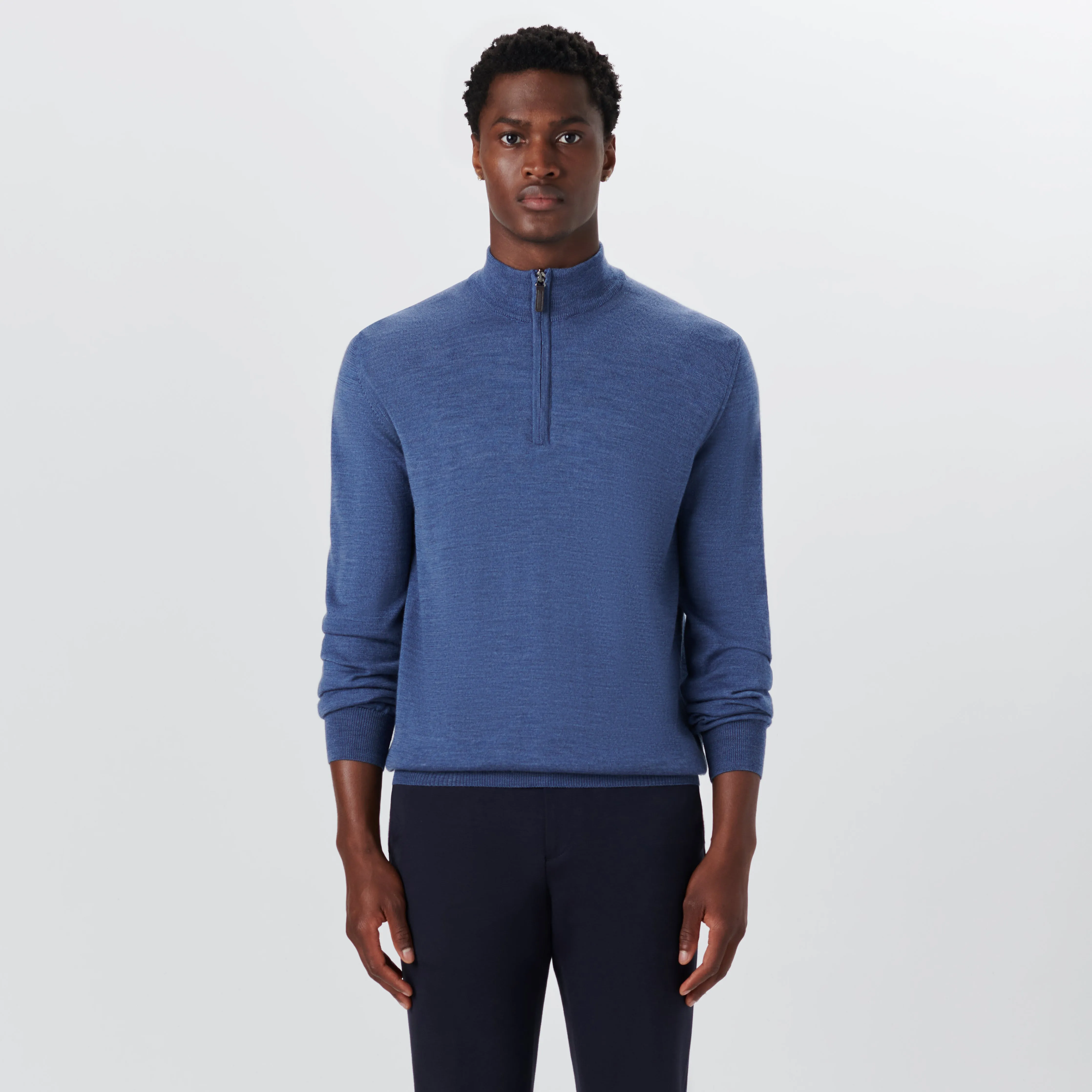 Super Merino Solid Quarter Zip Sweater