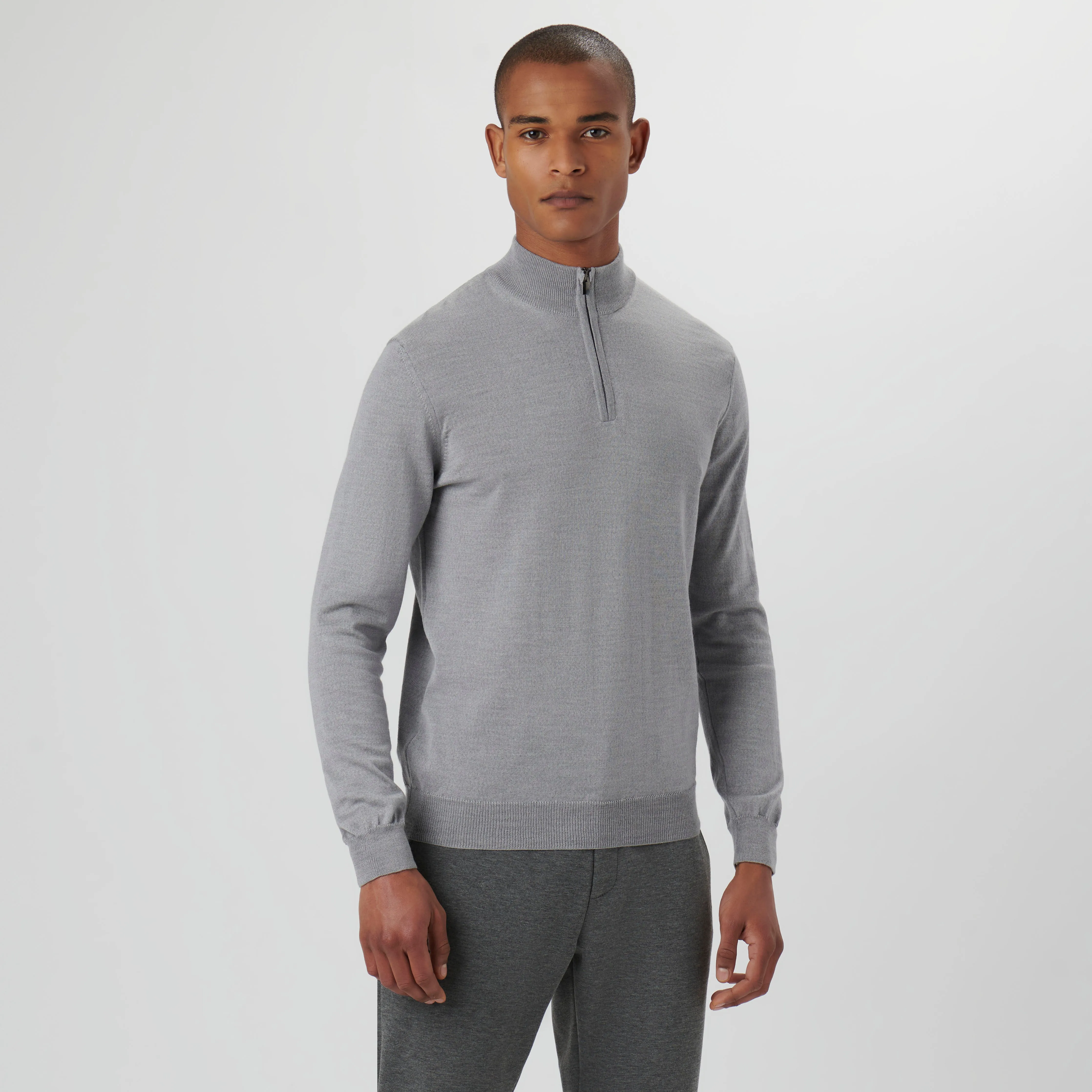 Super Merino Solid Quarter Zip Sweater