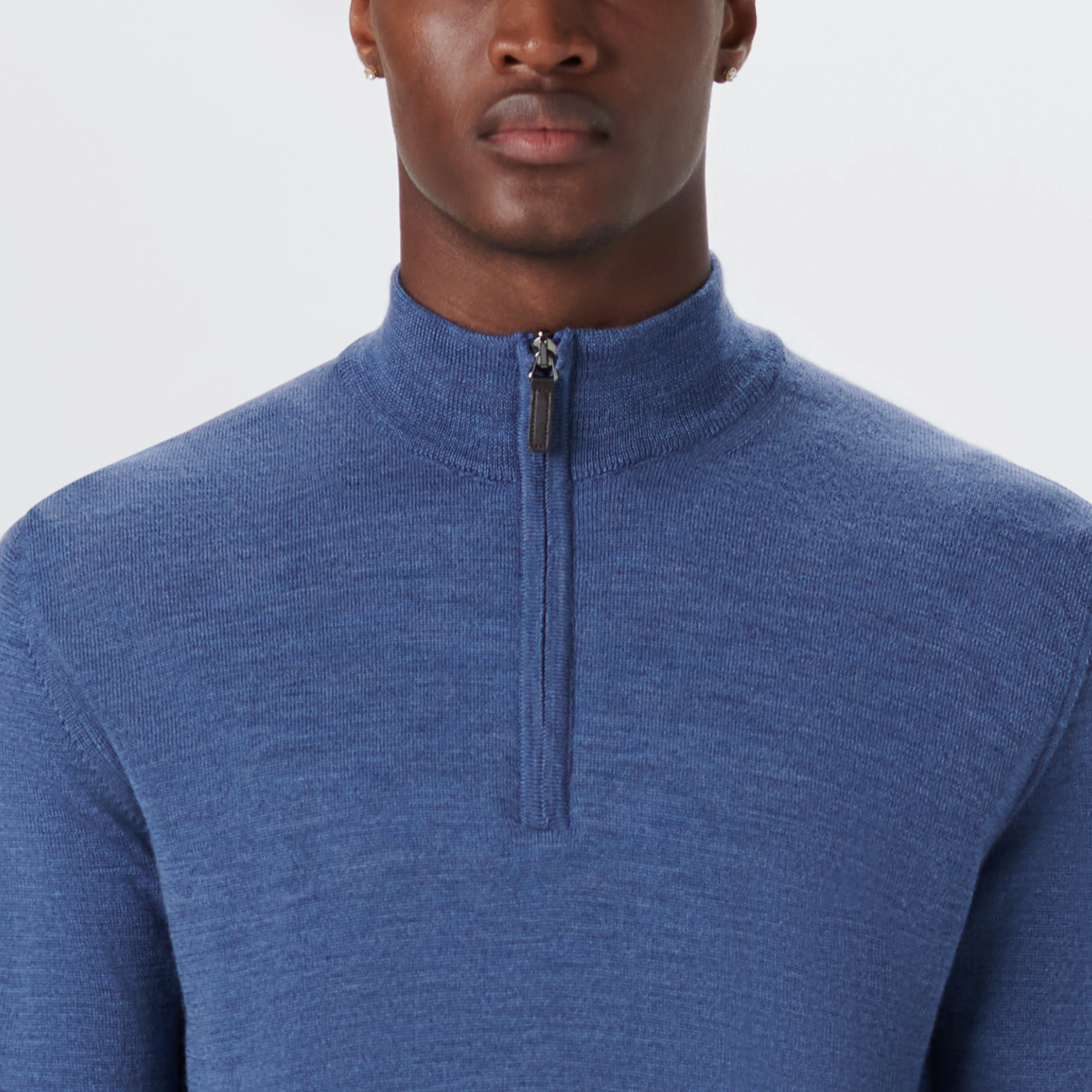 Super Merino Solid Quarter Zip Sweater