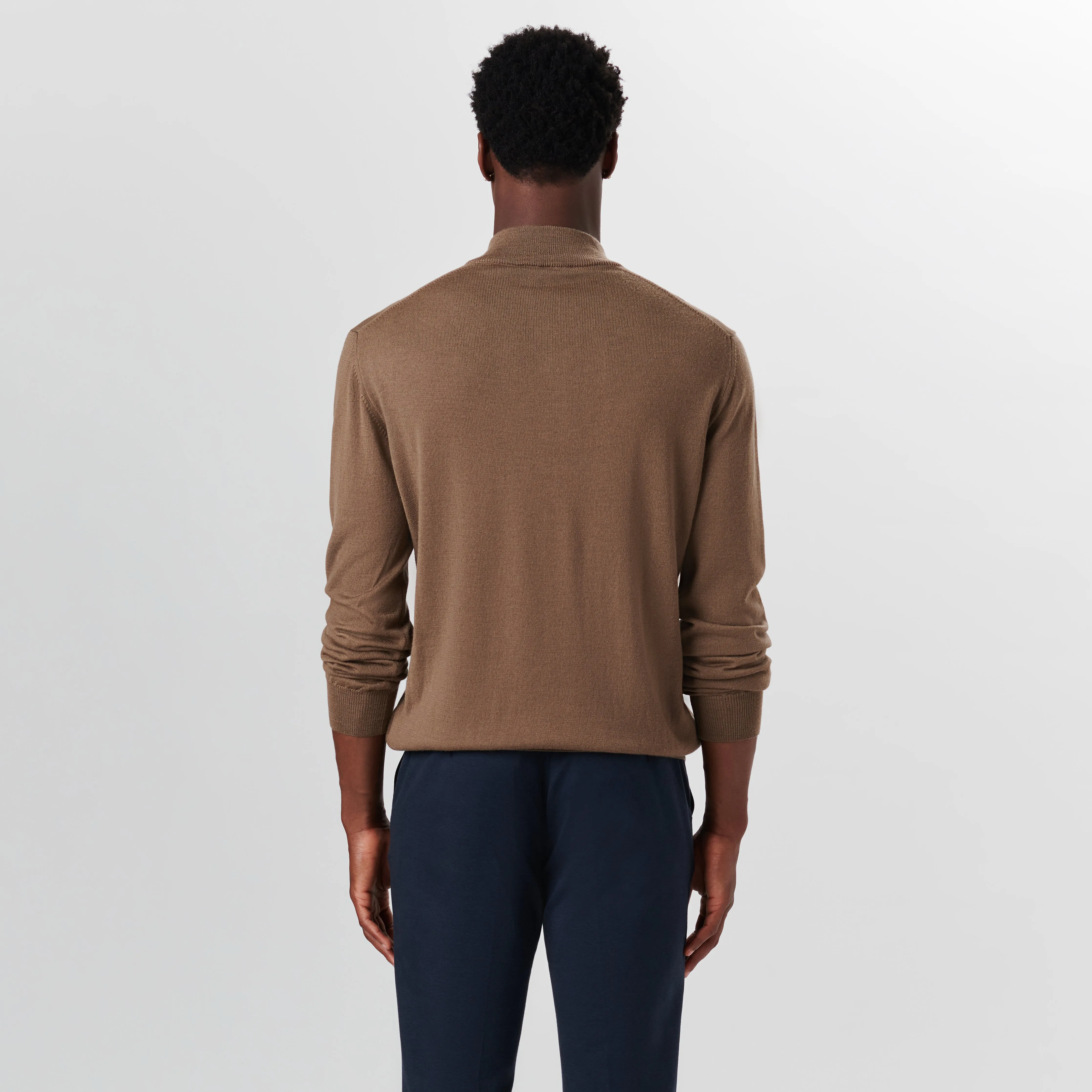 Super Merino Solid Quarter Zip Sweater