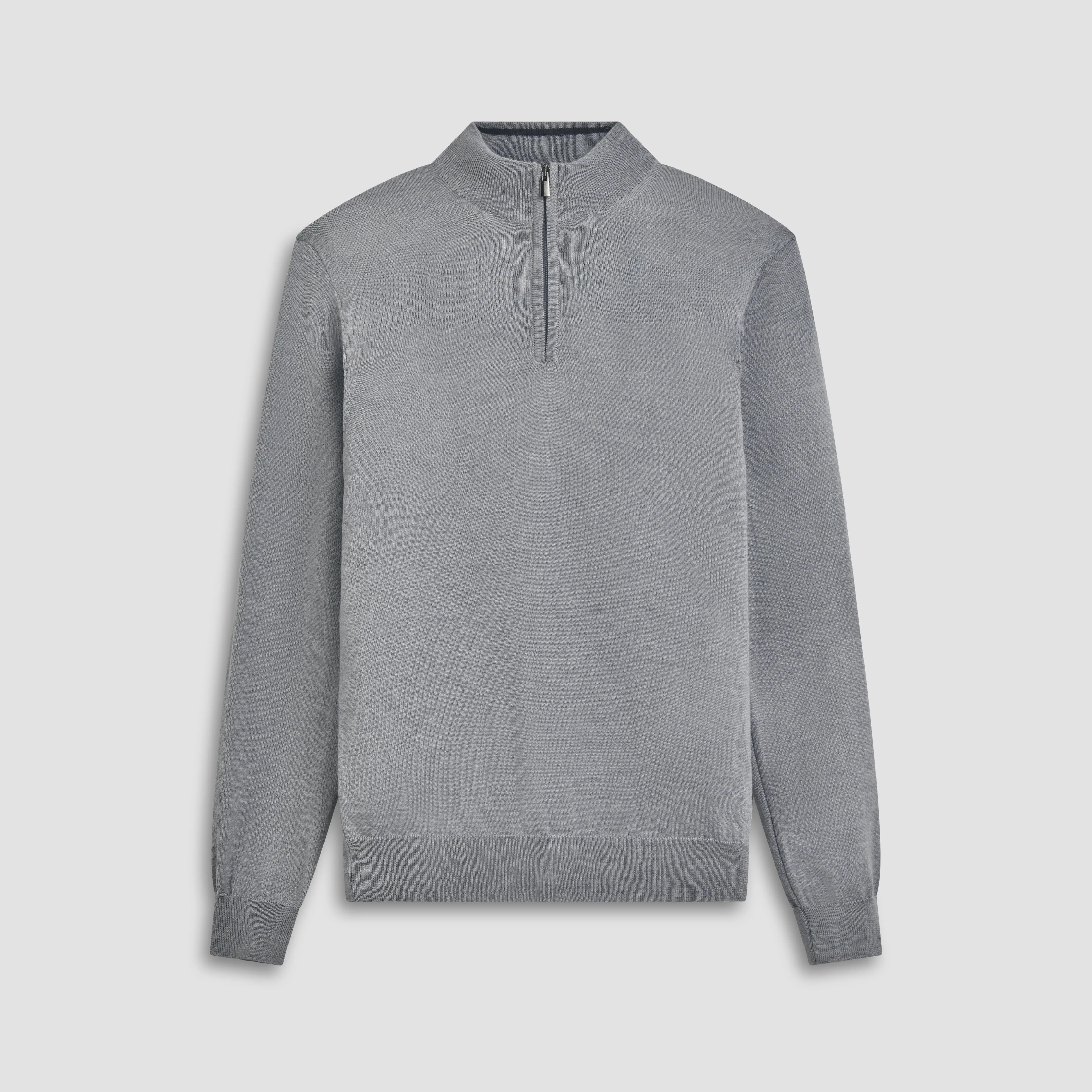 Super Merino Solid Quarter Zip Sweater