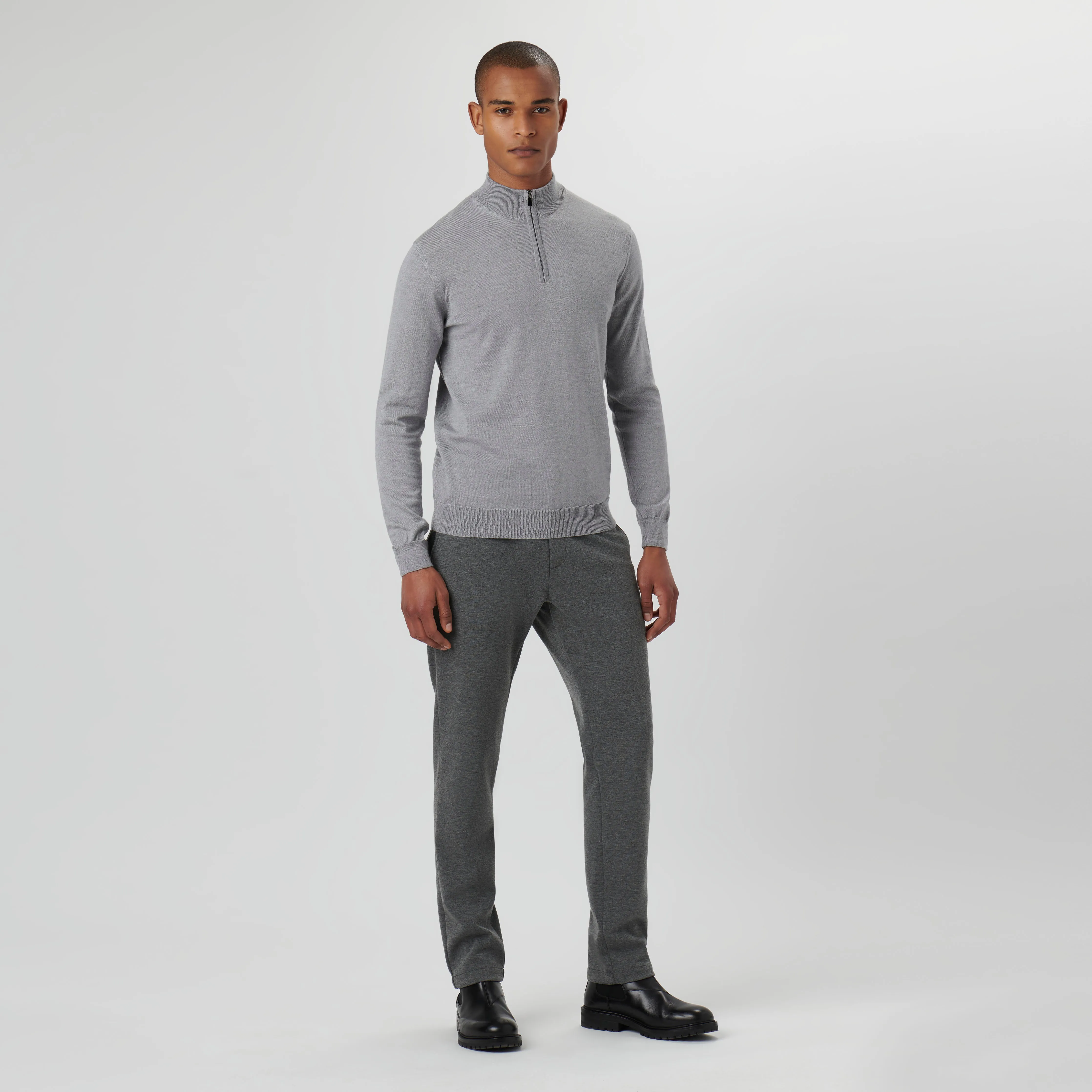 Super Merino Solid Quarter Zip Sweater