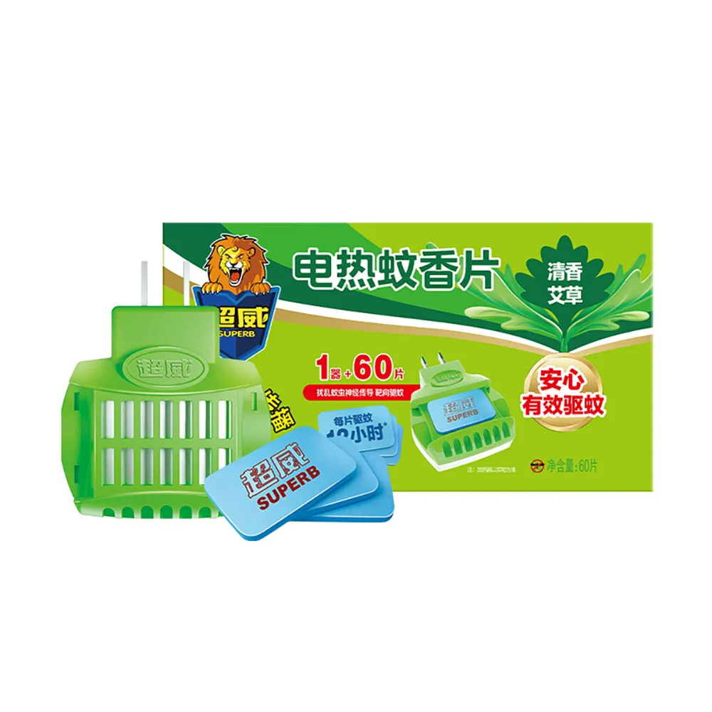 Superb Wormwood Electric Mosquito Repellent Tablets with Plug-in Device - 60 Tablets