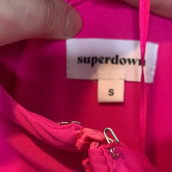 Superdown Revolve Mallory High Neck Midi Ruched Dress Halter Hot Pink