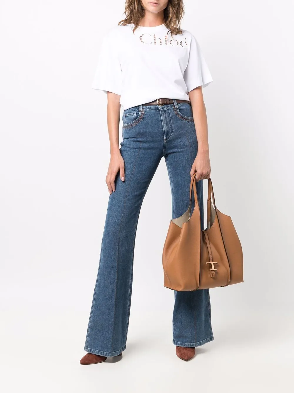 T timeless medium leather tote bag
