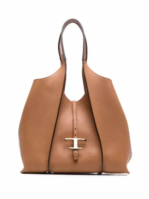 T timeless medium leather tote bag