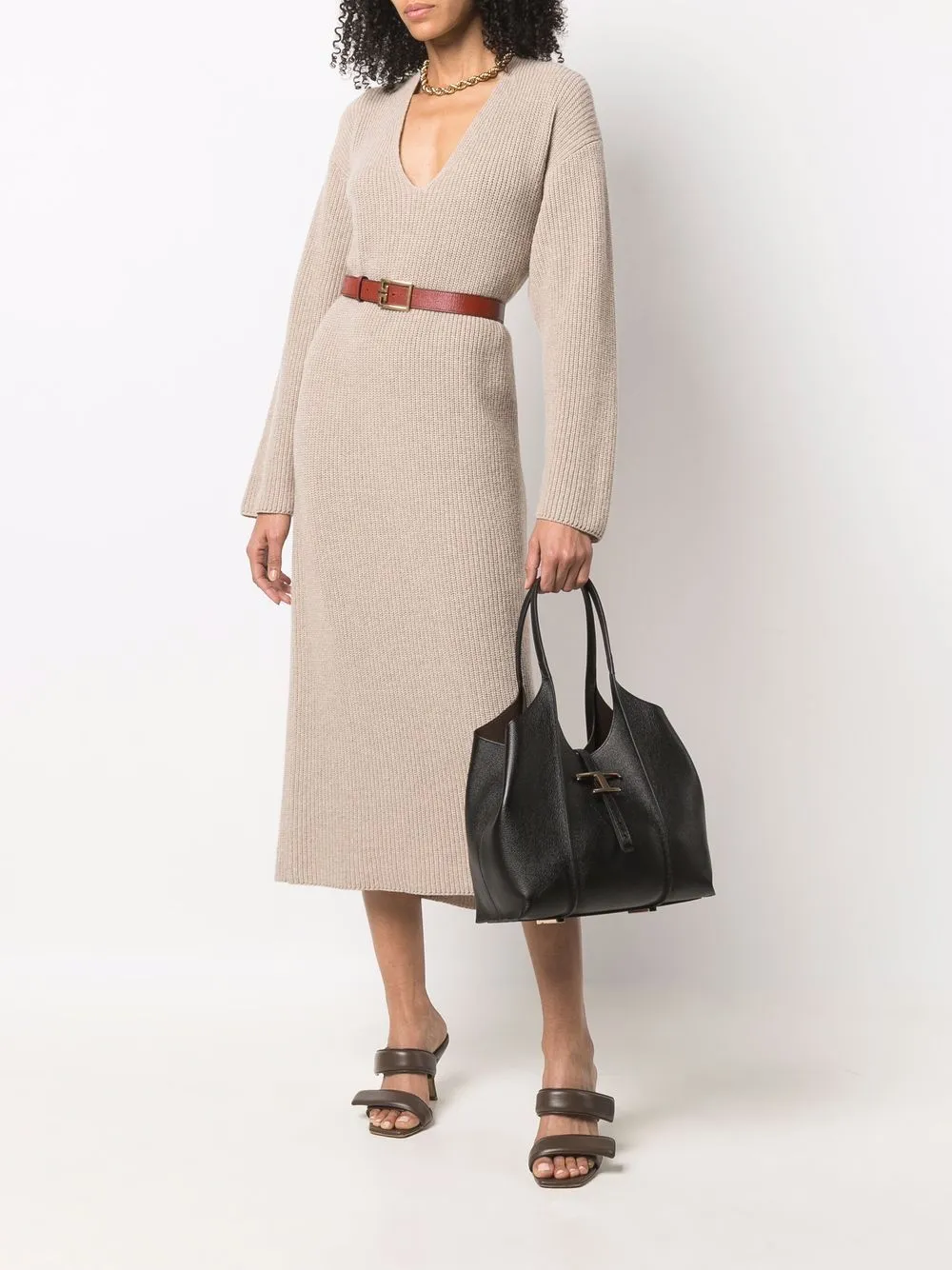 T timeless mini leather tote bag