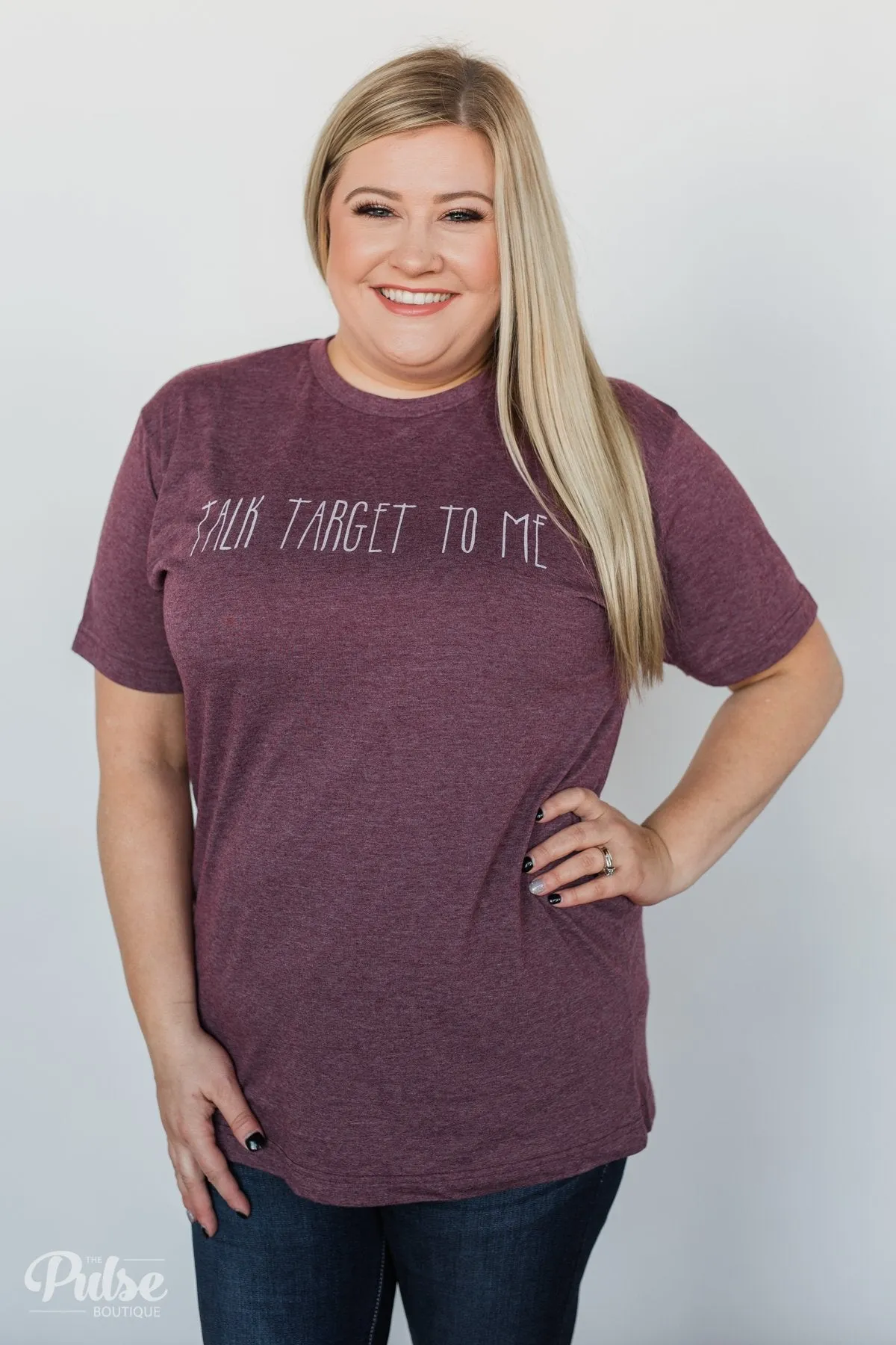 Talk Target To Me Short Sleeve Top- Vintage Burgundy