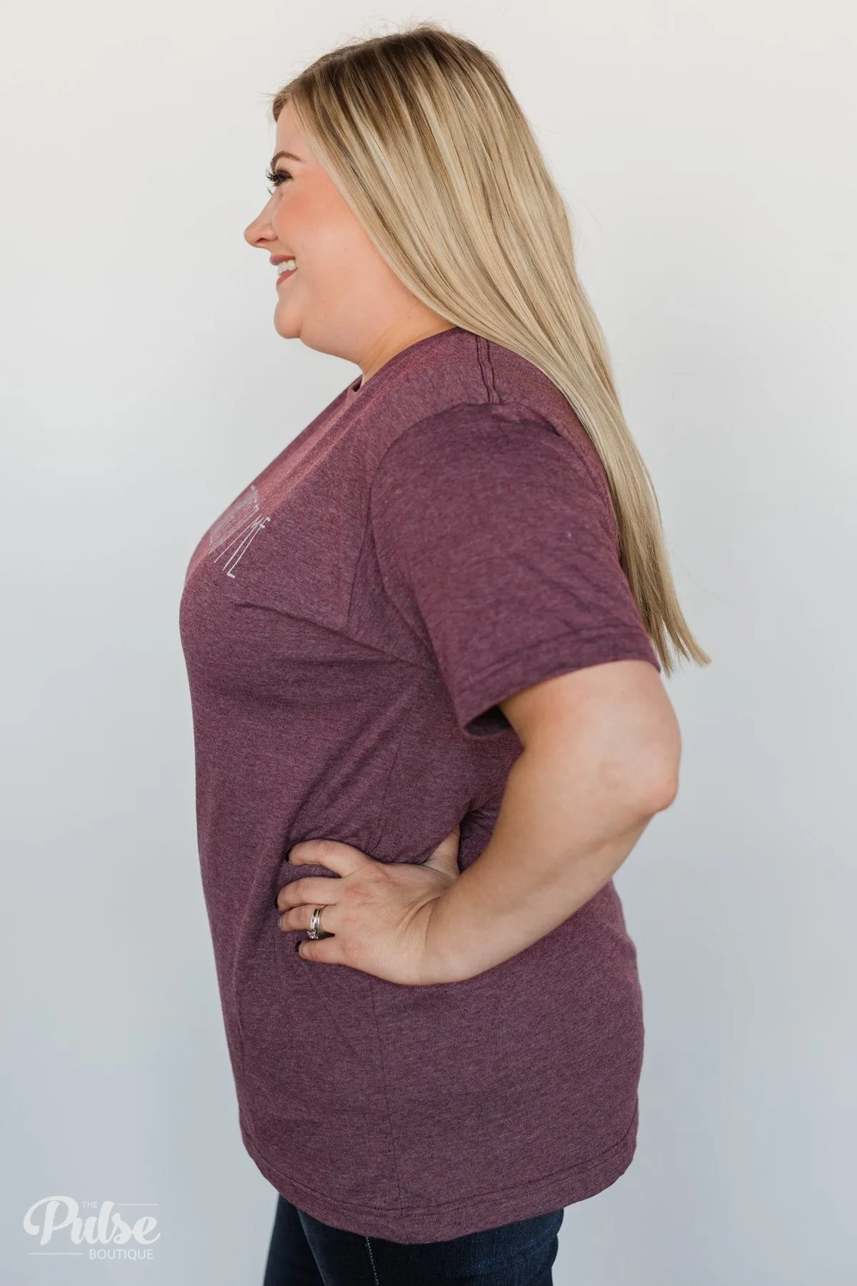 Talk Target To Me Short Sleeve Top- Vintage Burgundy