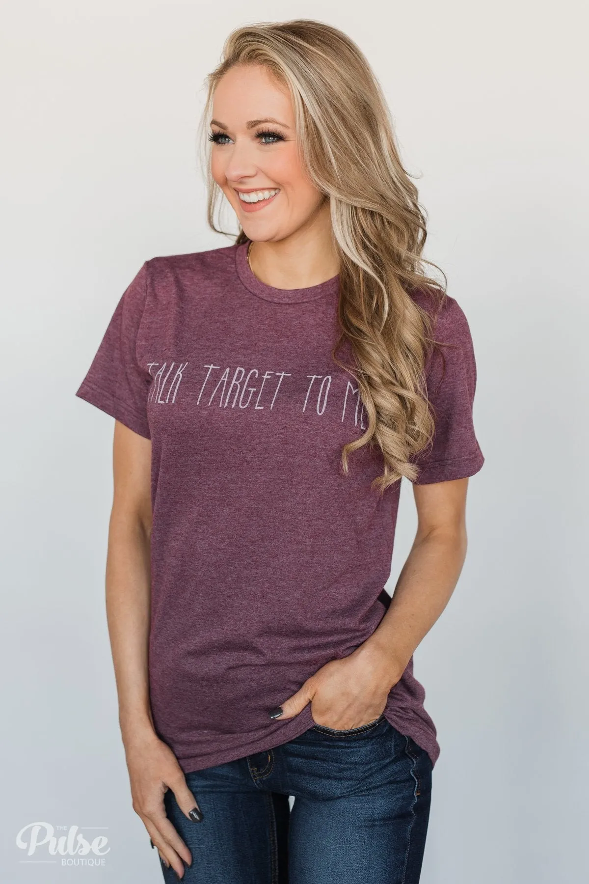 Talk Target To Me Short Sleeve Top- Vintage Burgundy