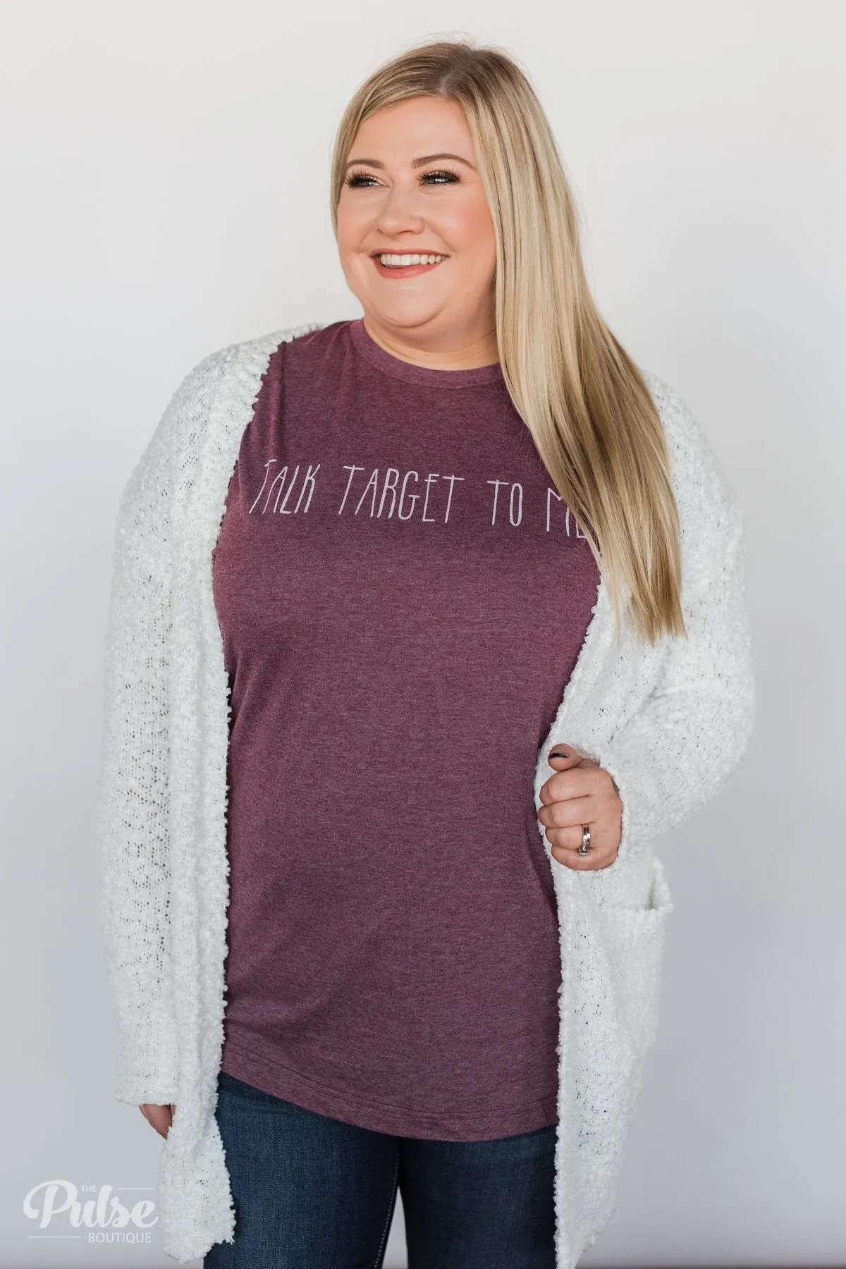 Talk Target To Me Short Sleeve Top- Vintage Burgundy
