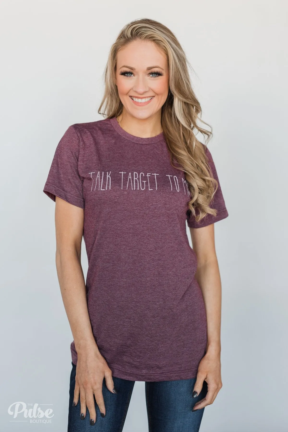 Talk Target To Me Short Sleeve Top- Vintage Burgundy