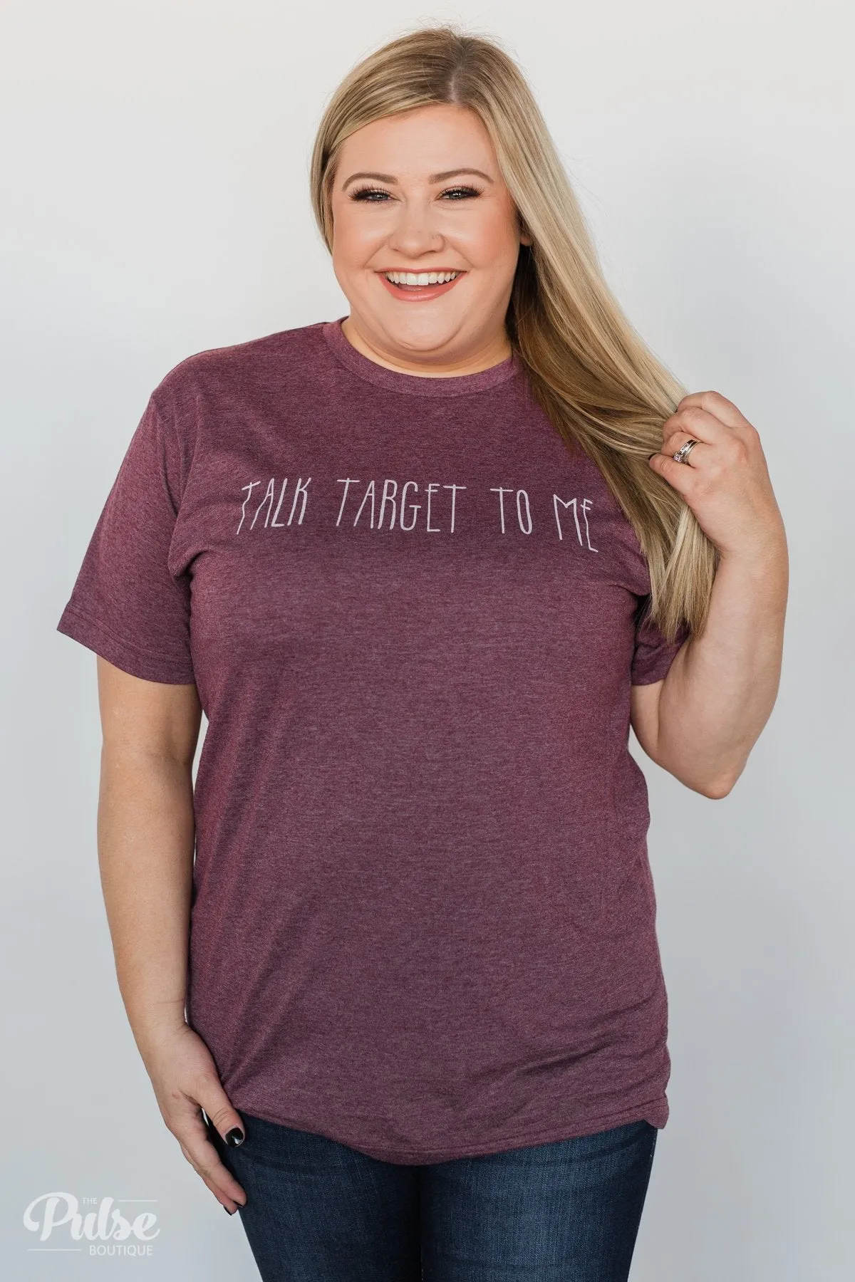 Talk Target To Me Short Sleeve Top- Vintage Burgundy
