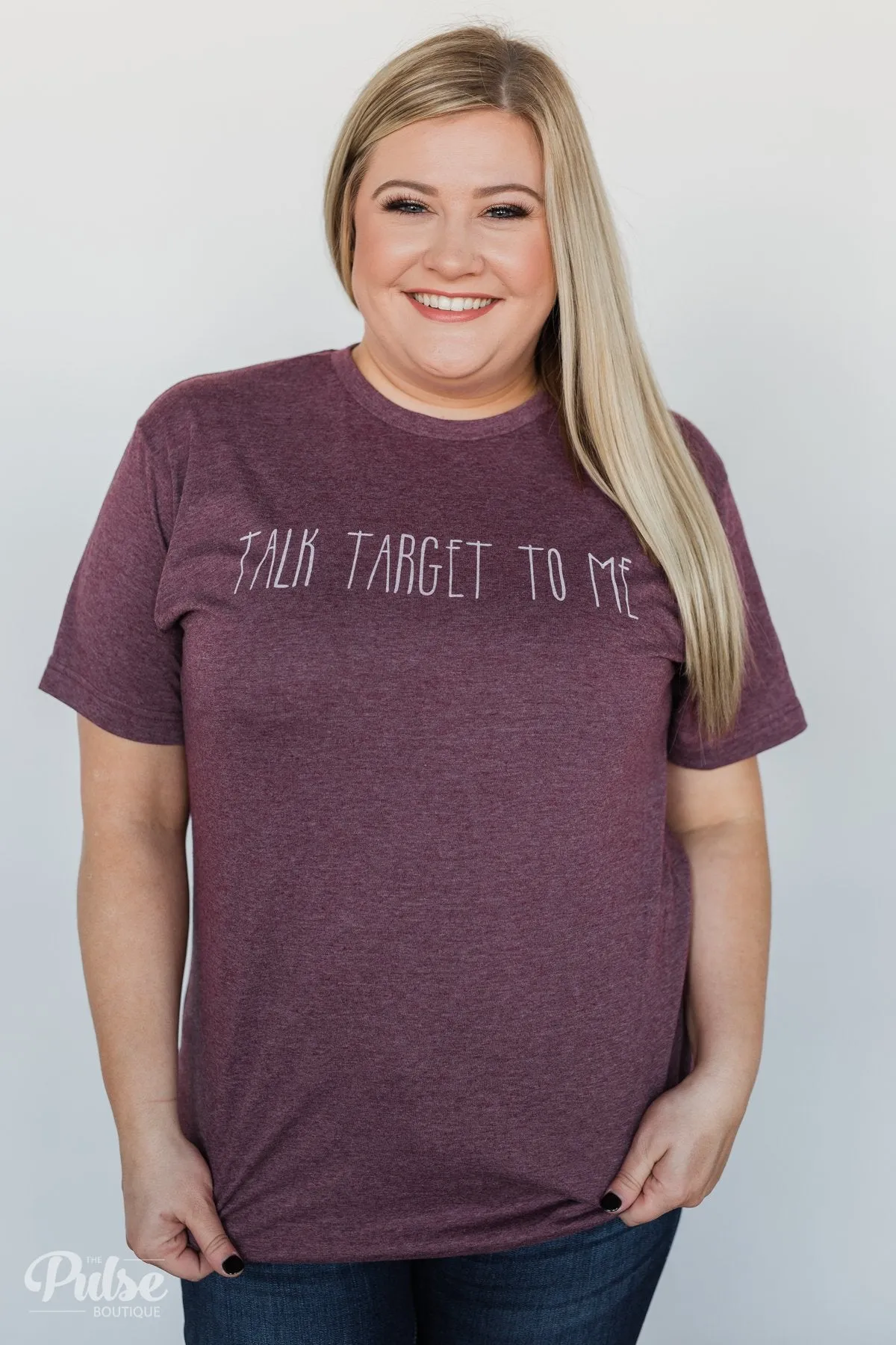 Talk Target To Me Short Sleeve Top- Vintage Burgundy