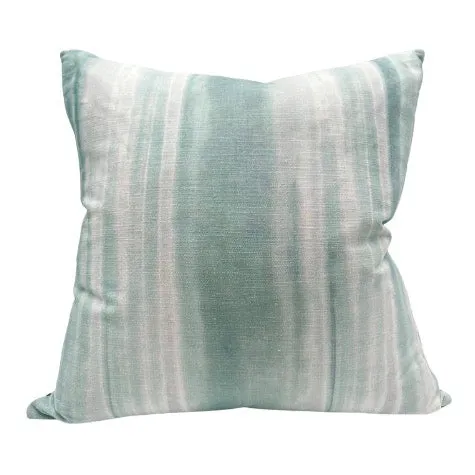 Teal Watercolor Stripe Pillow