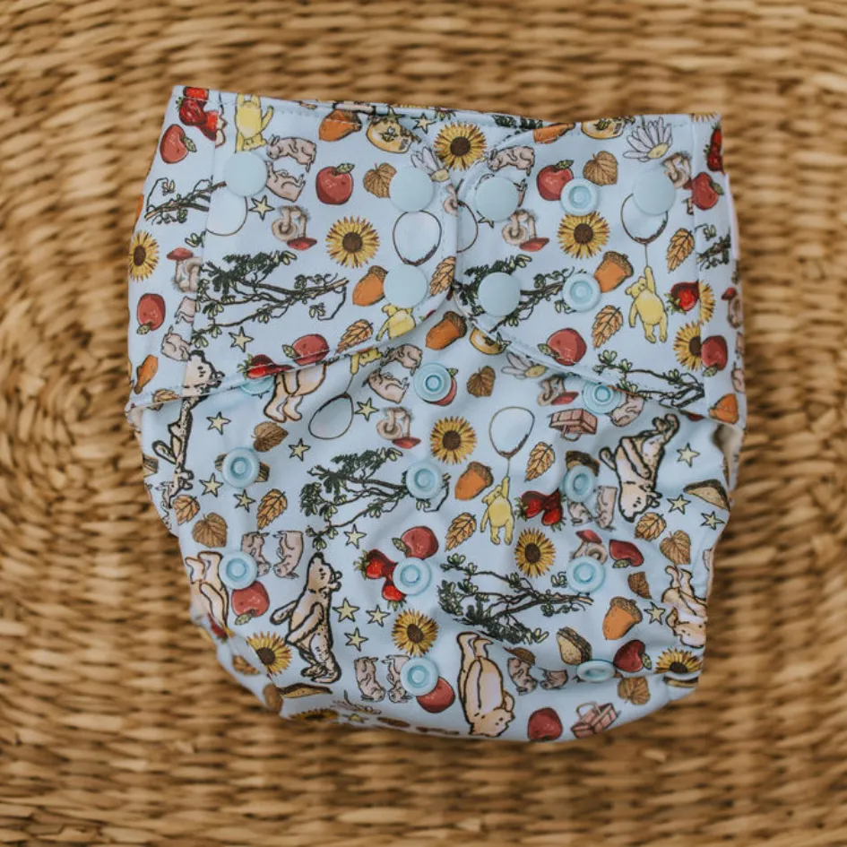 The Nappy Den - Winnie-The-Pooh - Pocket Nappy - Picnic with Pooh - Onesize