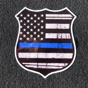 Thin Blue Line Police Badge Vinyl Decal