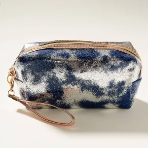Tie Dye Print Glittered Cosmetic Bag