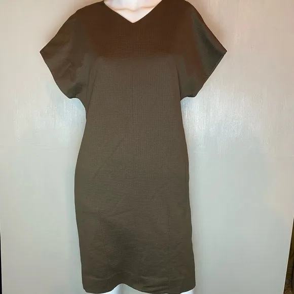 Tomorrowland Woman’s Textured Mid Length Brown Shift Dress- Medium