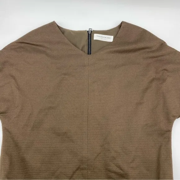 Tomorrowland Woman’s Textured Mid Length Brown Shift Dress- Medium