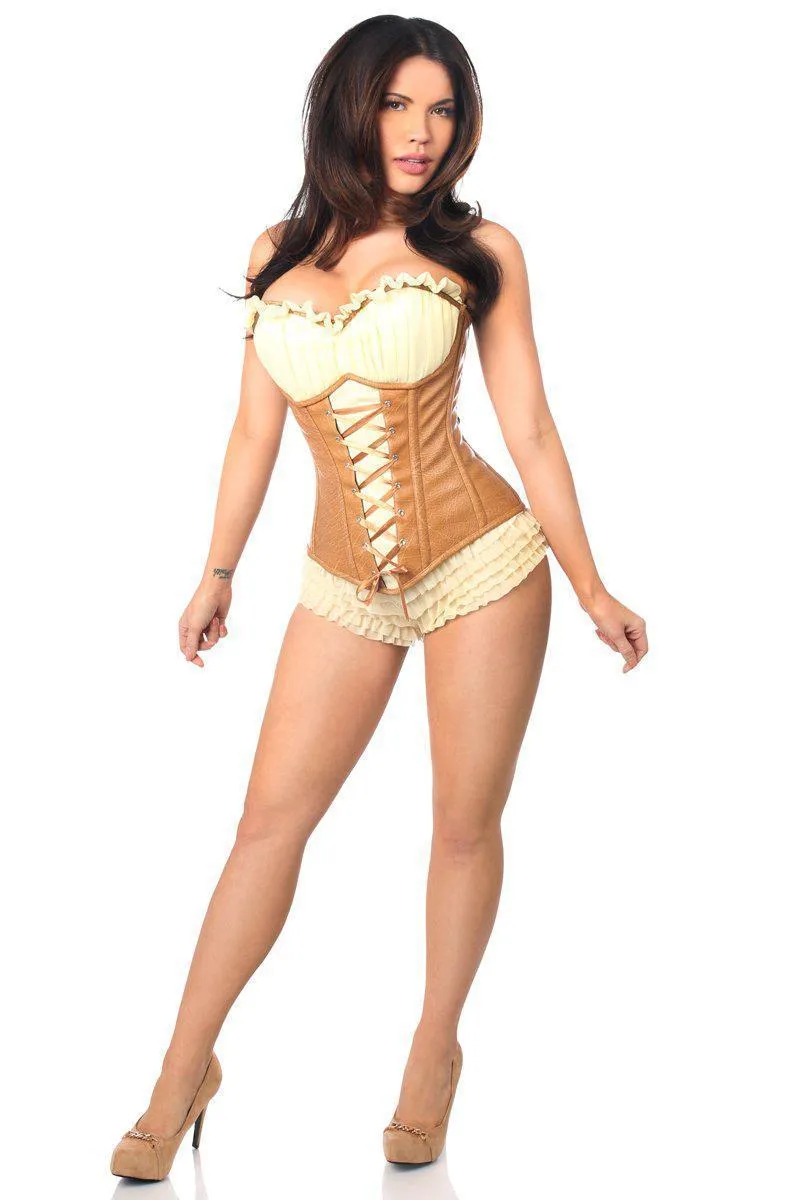 Top Drawer Faux Leather Steel Boned Ren Faire Corset