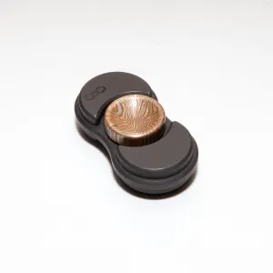 Torqbar® Mini Zirconium Bead Blasted and Tumbled Blackened with Mokume Deep Dish Buttons with Original Hybrid Bearing