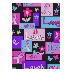 Trendy Live Love Laugh Pink Ribbon Notebook Journal