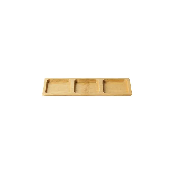 Triple Divided Bamboo Plate