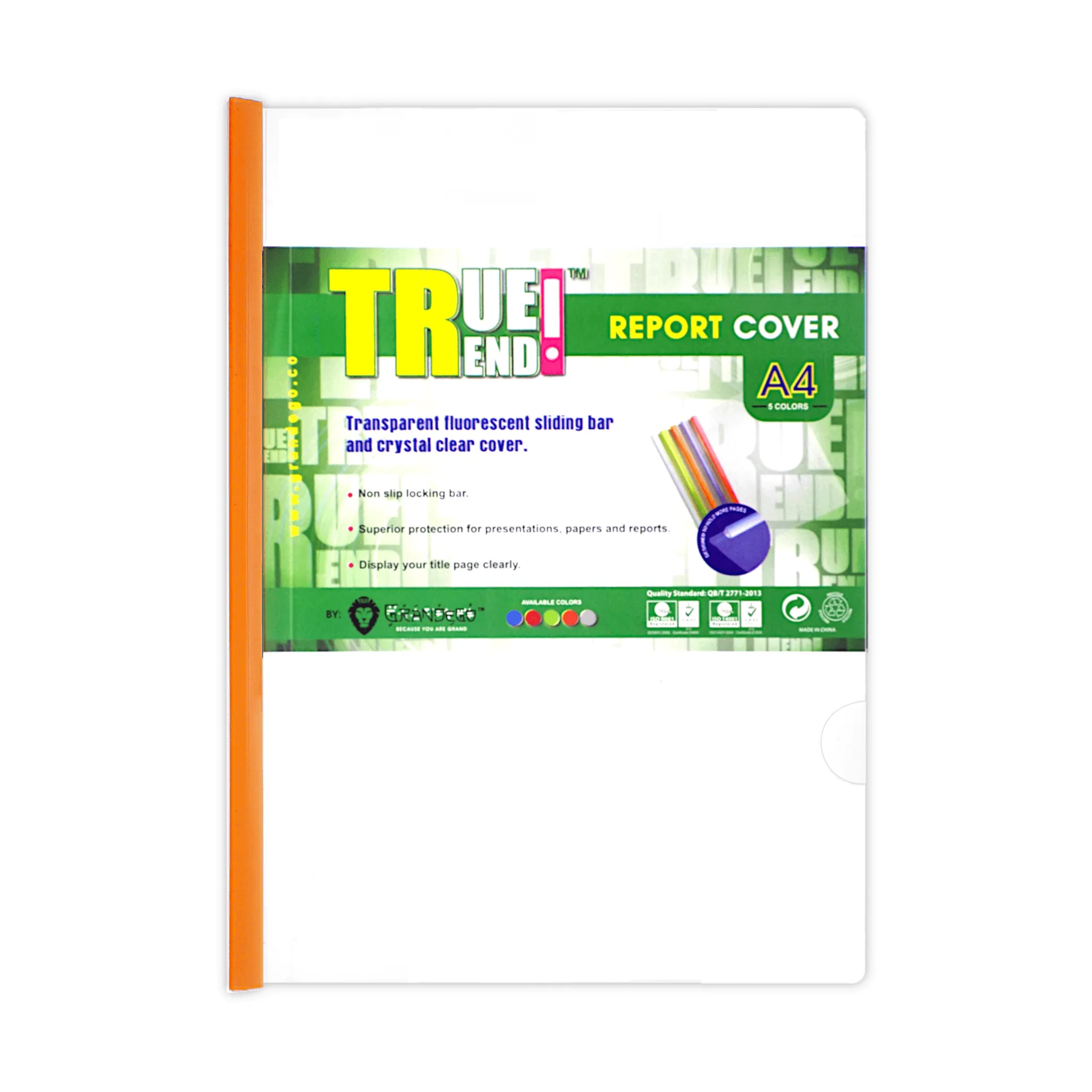 True Trend Plastic Presentation File with Sliding Bar Clear A4