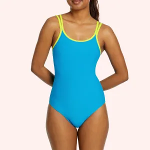 Tween/Teen Girls Period Swim One Piece - Azure Blue